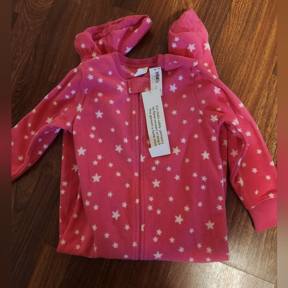 Old Navy Pink Star Footie PJs 4T NWT